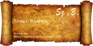 Szegi Bianka névjegykártya